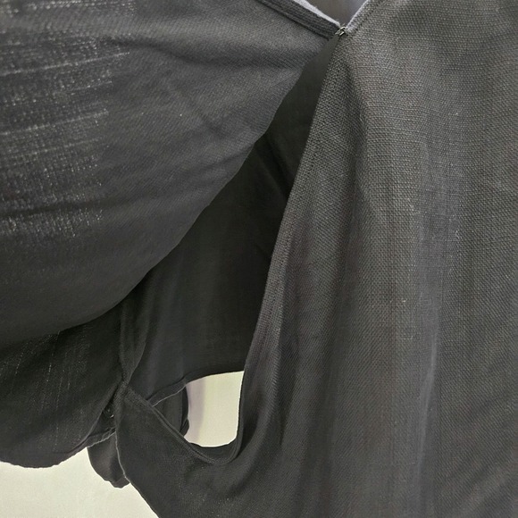 Vetta Top Women L Surplice Wrap Front Black Tencel NWOT Office Feminine Boho USA - Picture 9 of 14